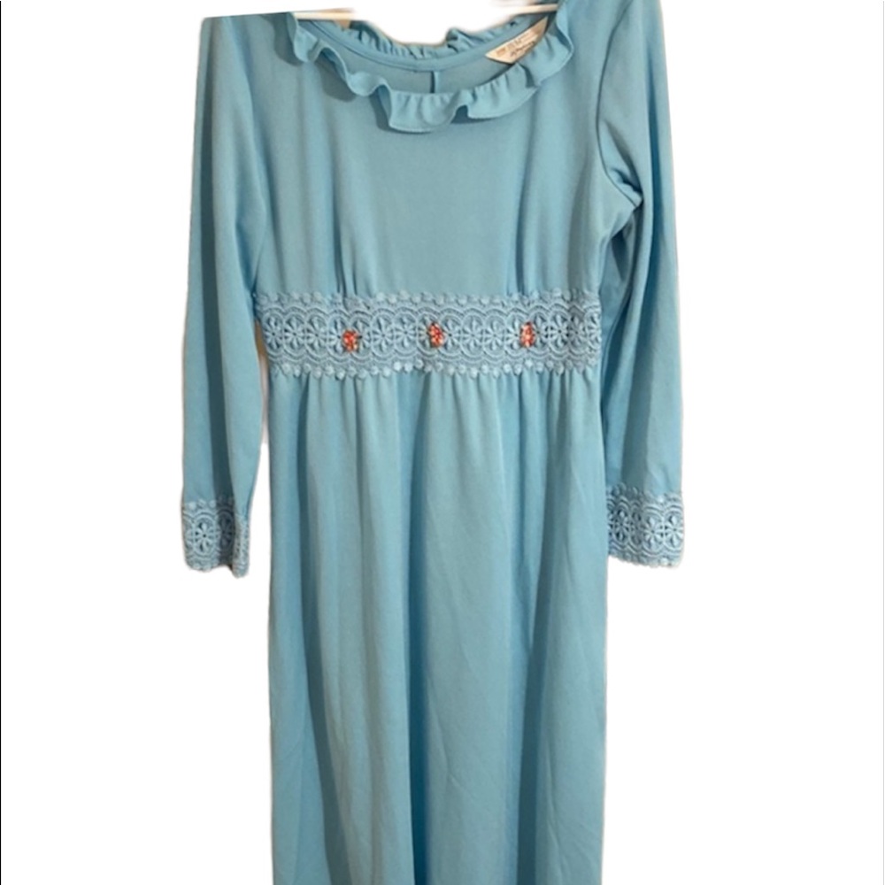 Vintage Lace and Floral JC Penney Fashions Long Dress 70’s